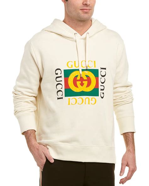 gucci hoodie large white logo|Gucci hoodie reflective.